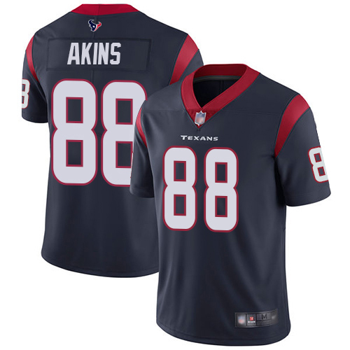 Houston Texans Limited Navy Blue Men Jordan Akins Home Jersey NFL Football 88 Vapor Untouchable